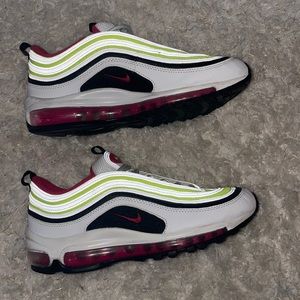 Nike Air max 97’s , “ white rush pink volt “